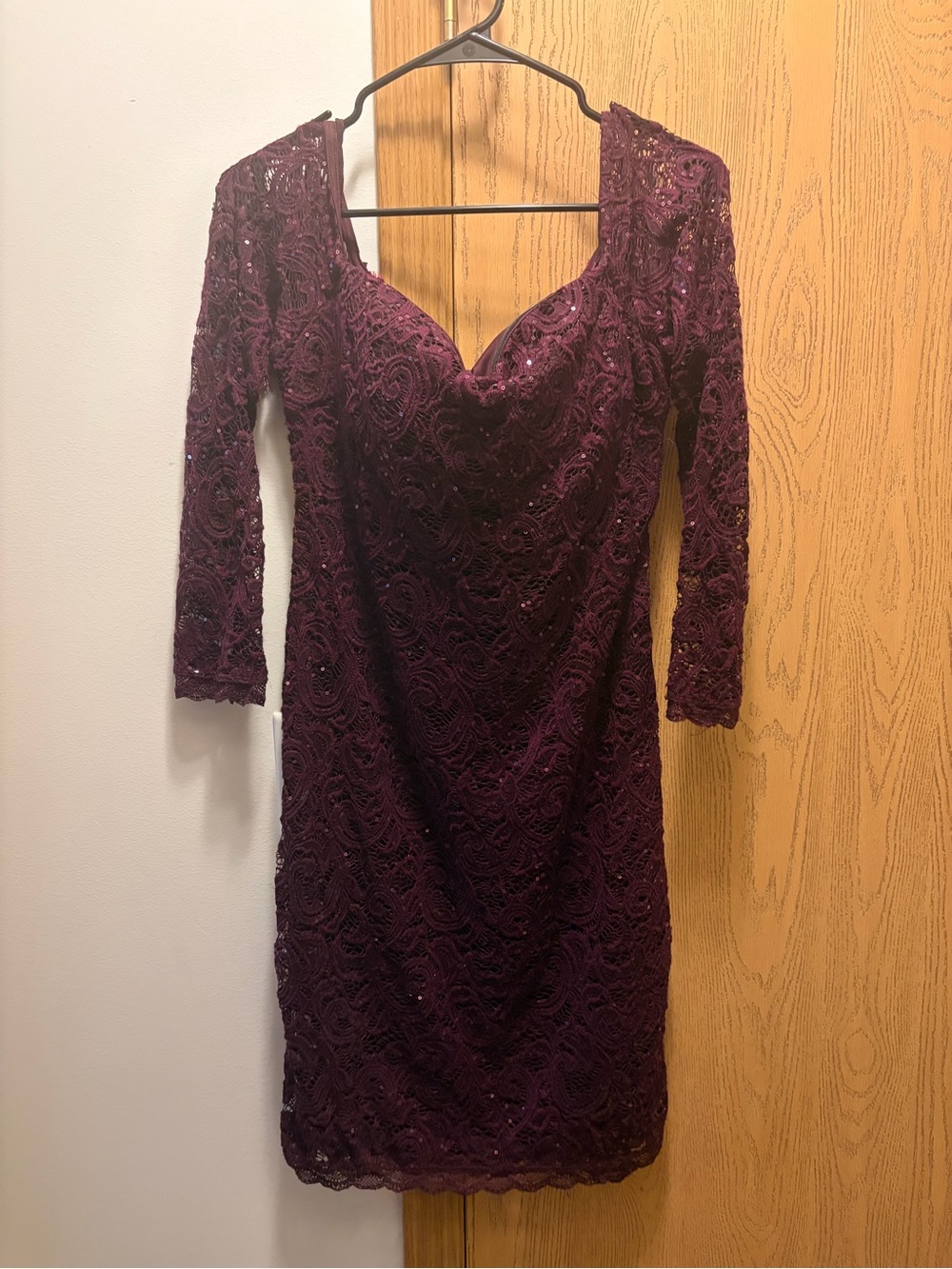 My Michelle Deep Burgundy Lace Long Sleeve Cocktail Dress